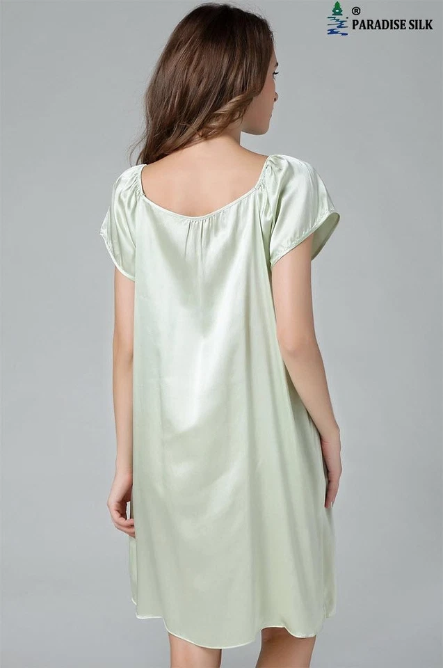 Chemise de manga corta de seda pura talla única 9108 Foto 2 de 2