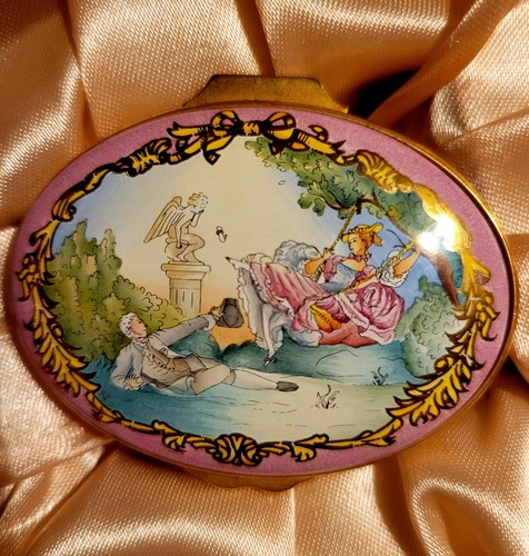 Marshall Enamels "The Swing" Porcelain Trinket Box NOS Georgian Courting Couple - Bild 22 von 24