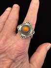 2 silver toned Western stretch rings with cabochons. FREE SHIPPING — photo 4