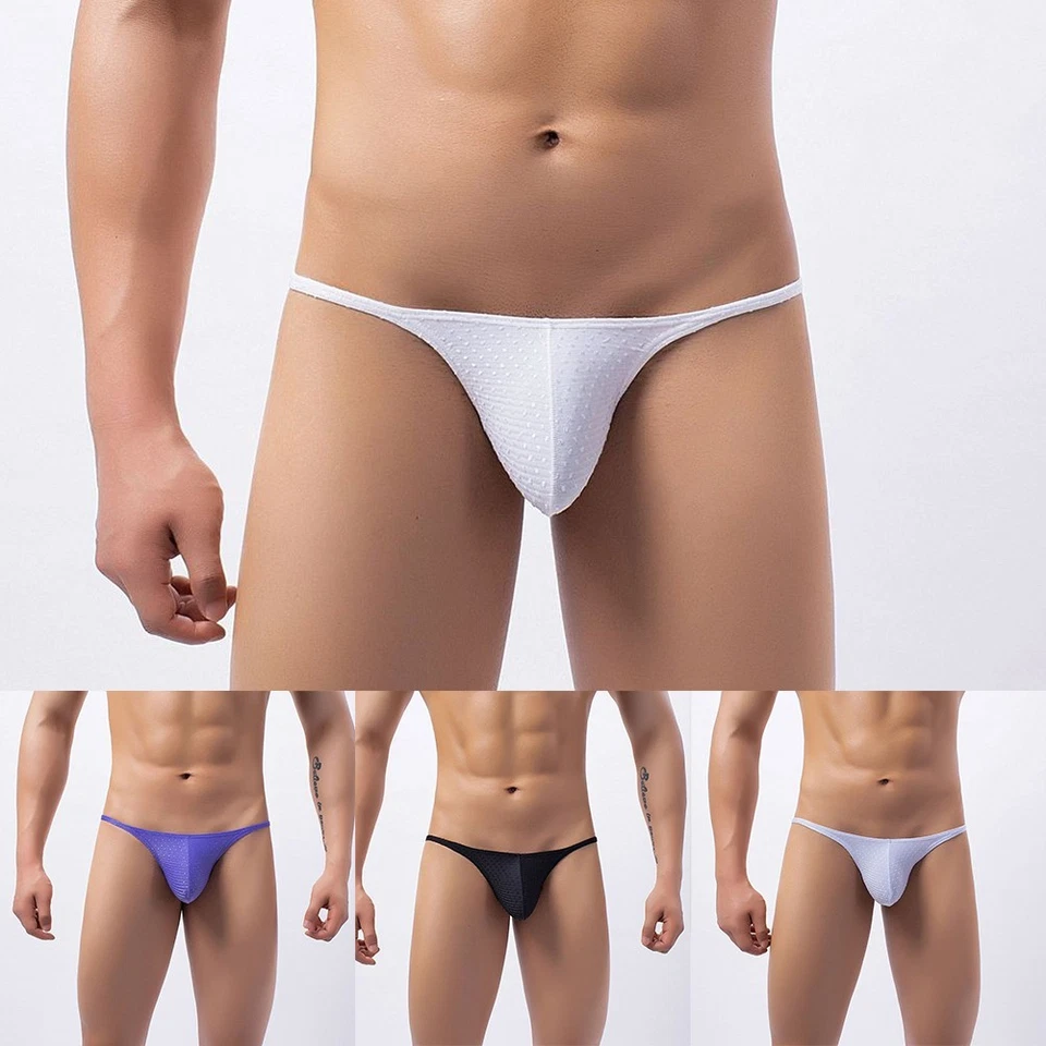 Men Sexy Briefs Low Rise Bulge Pouch G-string Thong Underwear Pouch Panties - Bild 3 von 4