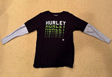 Hurley Graphic Print Long Sleeve Crew Neck T-Shirt Youth Large