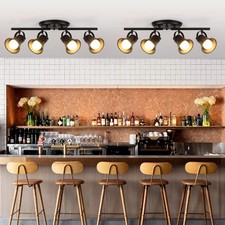 4-Light Track Lighting Kit, Directional Ceiling Light, Industrial Black Kitchen