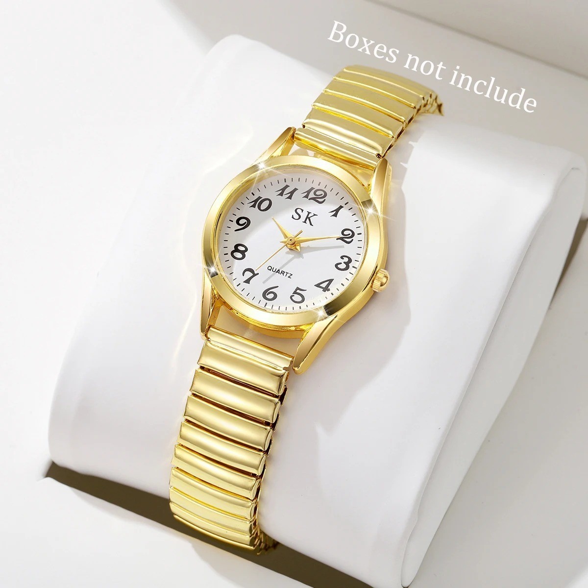 Women Ladies Ultra Thin Stretch Band Watch Easy to Read Quartz Dress Wristwatch