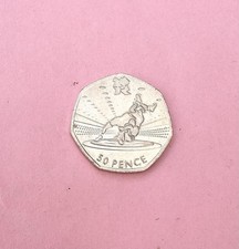 Genuine OLYMPIC GAMES WRESTLING 50p COIN 50 Pence 2011 CIRCULATED Used condition - Available on eBay
