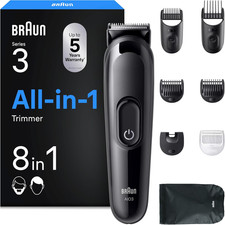 Braun Rifinitore All-In-One Series 3, Rasoio Elettrico Barba E Capelli 8In1, Lam