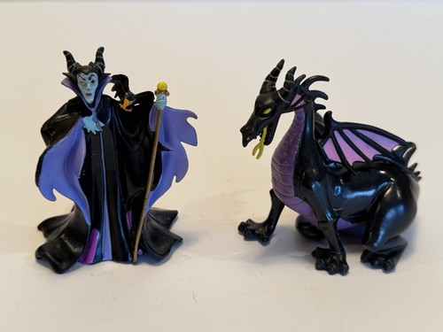 2 Pc PVC Figures Disney Maleficent Sleepy Beauty And As Dragon Cake Topper