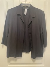 Sag Harbor 3/4 Sleeve Black Jacket/Blazer Size Medium