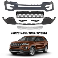 Front Bumper Cover Fascia Assembly Kit For 16-17 Ford Explorer w/o Sensor Holes