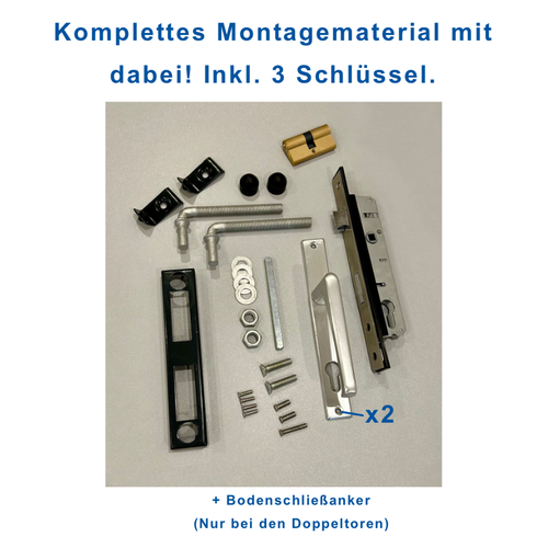 Doppeltor Metall Zweiflügeltor Hoftor Einfahrtstor Tor Doppelstabmatten 3m GEWA - Bild 5 von 19