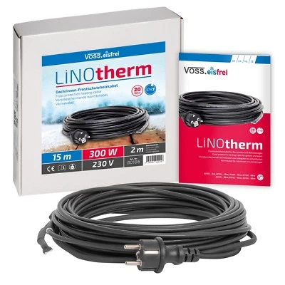 Dachrinnenheizung VOSS.eisfrei Linotherm 15m 300W Frostschutz Heizkabel Heizung