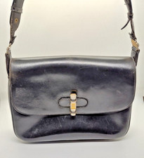Vintage Gucci Black Leather Purse Two Way Shoulder Bag