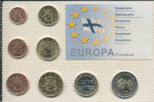 Finland / Finnland - 1+2+5+10+20+50 Cent + 1 + 2 Euro 1999 UNC - KMS Satz - Afbeelding 1 van 2