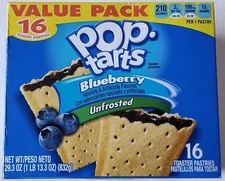NEW Pop Tarts Toaster Pastries Unfrosted Blueberry 16 Count