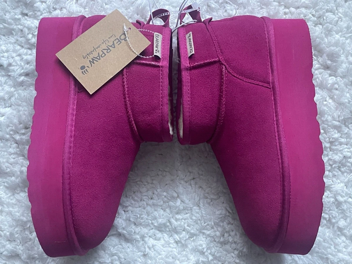 Womens pink shop bearpaw boots