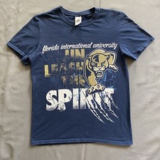 Florida International University T Shirt Adult Size Small Blue NCAA Panthers