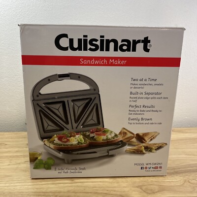 Cuisinart Dual-Sandwich Maker Nonstick Electric Grill French Toaster WM-SW2N1