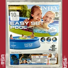 Intex 10' x 30" Easy Set Round Inflatable Above Ground Pool With Filter Pump