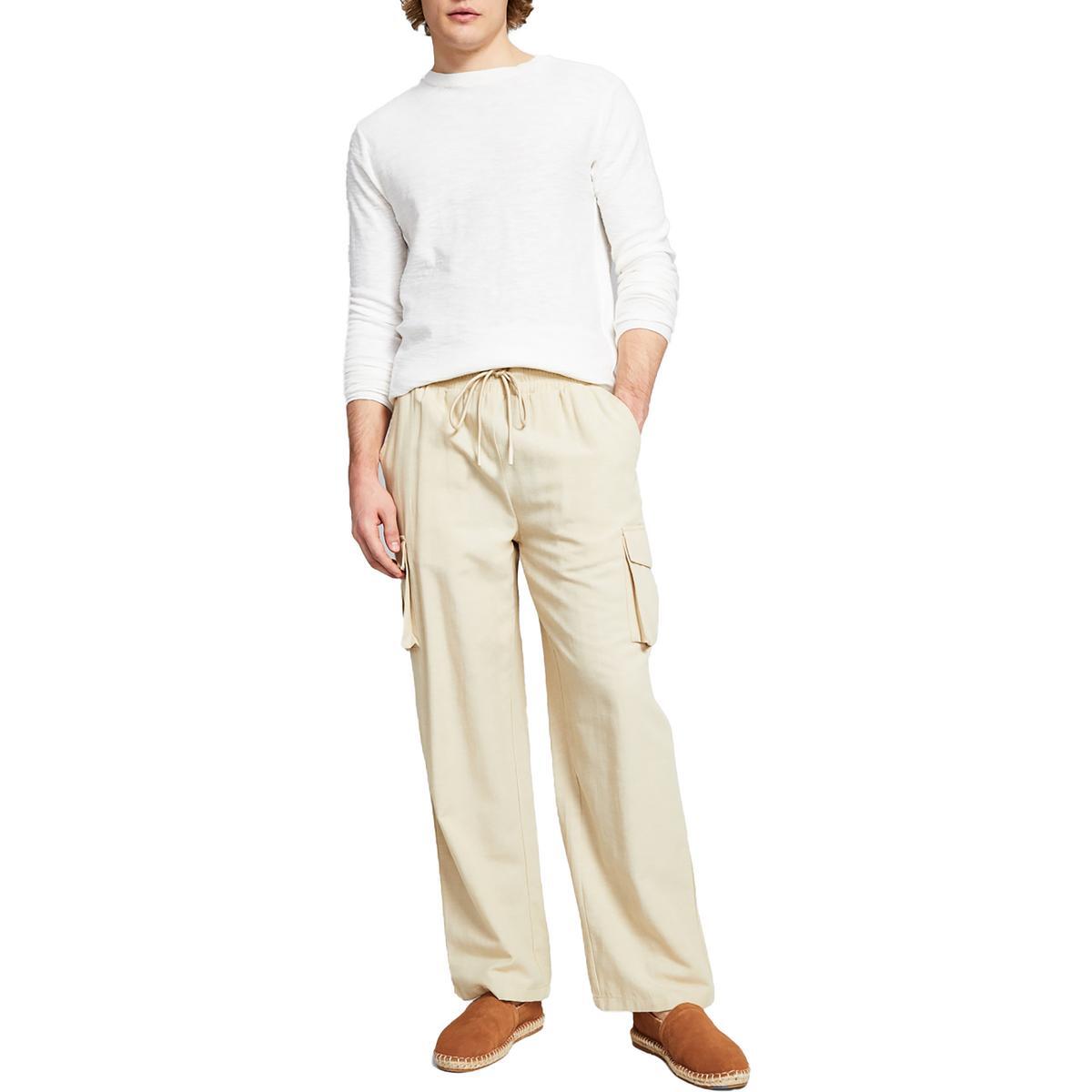 А теперь эти мужские бежевые брюки-карго с высокой посадкой на завязках XXL BHFO 7992 2590₽