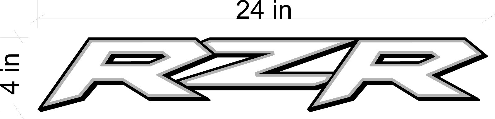 RZR decal 24 inch graphic / WHITE / vinyl adhesive sticker/ SOLD ...