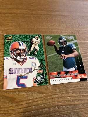 DONOVAN McNABB RC 1999 Aurora  C  Senior Bowl #111 & Edge Fury #186 Eagles (u)