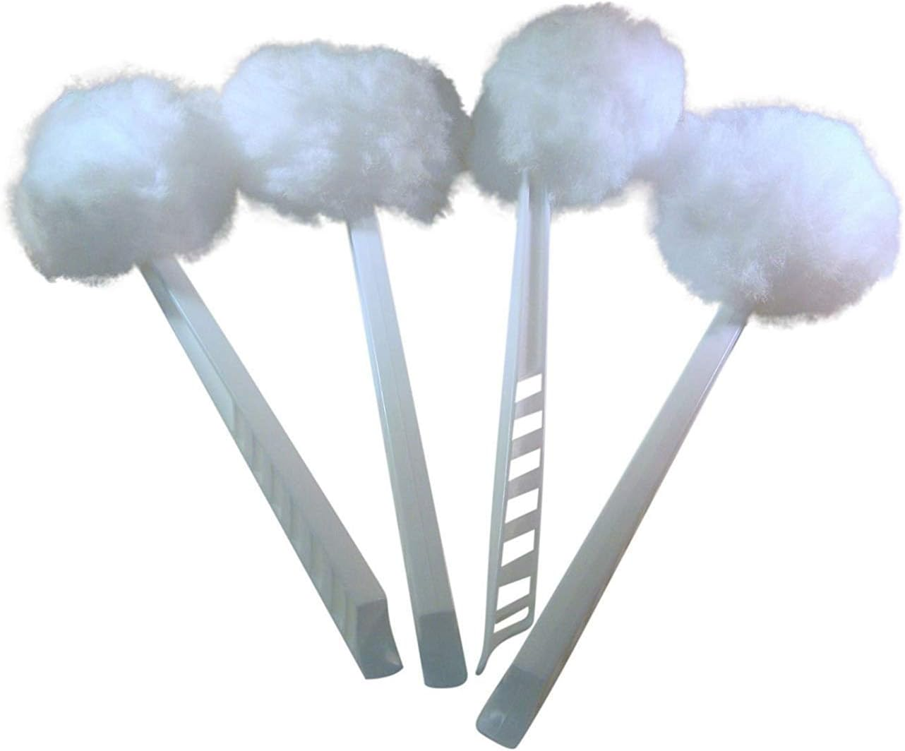 Metal Bowl Brush 4-Pack, White, Polyester, Reusable, Cleaning