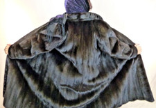 DARK MINK NERZ MANTEL ECHT FELL PELZ  SAGA DUNKEL BRAUN PELZMANTEL  GR: 44 Hopka