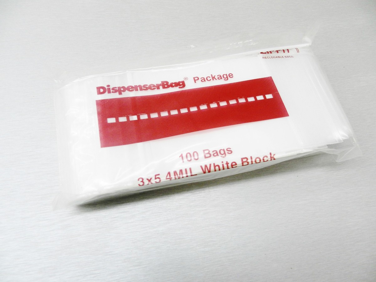 WHITE Block Bags RELOC ZIPPIT 3x5 4mil H. D. 3 X 5" 4 Mil Bags 100 - Foto 9