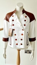 Authentic Gucci cotton And Leather Jacket, Size 42