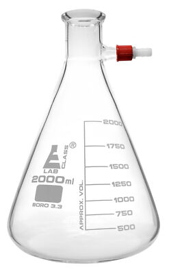 Eisco Labs 2000ml Filtering Flask, Conical, Integral Screw Thread Side Arm