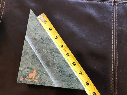 Paar Vintage ITT Hartford 6" grüne Marmor Buchstützen - Bild 5 von 6