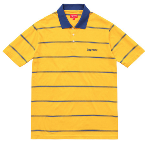 Supreme SS17 Striped Polo Shirt White 