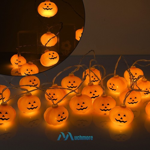 Battery Operated Pumpkin Ghost Maple Leaf Lights LED Strings for Halloween Decor - Picture 40 of 115