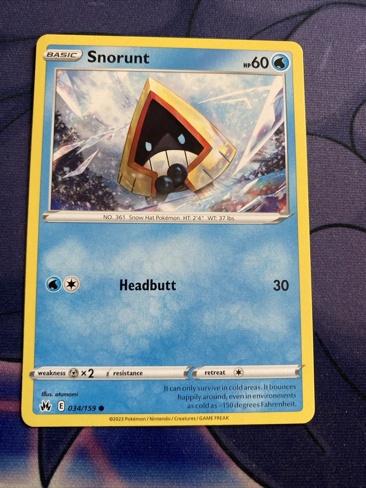 Pokemon TCG Crown Zenith Snorunt 034/159