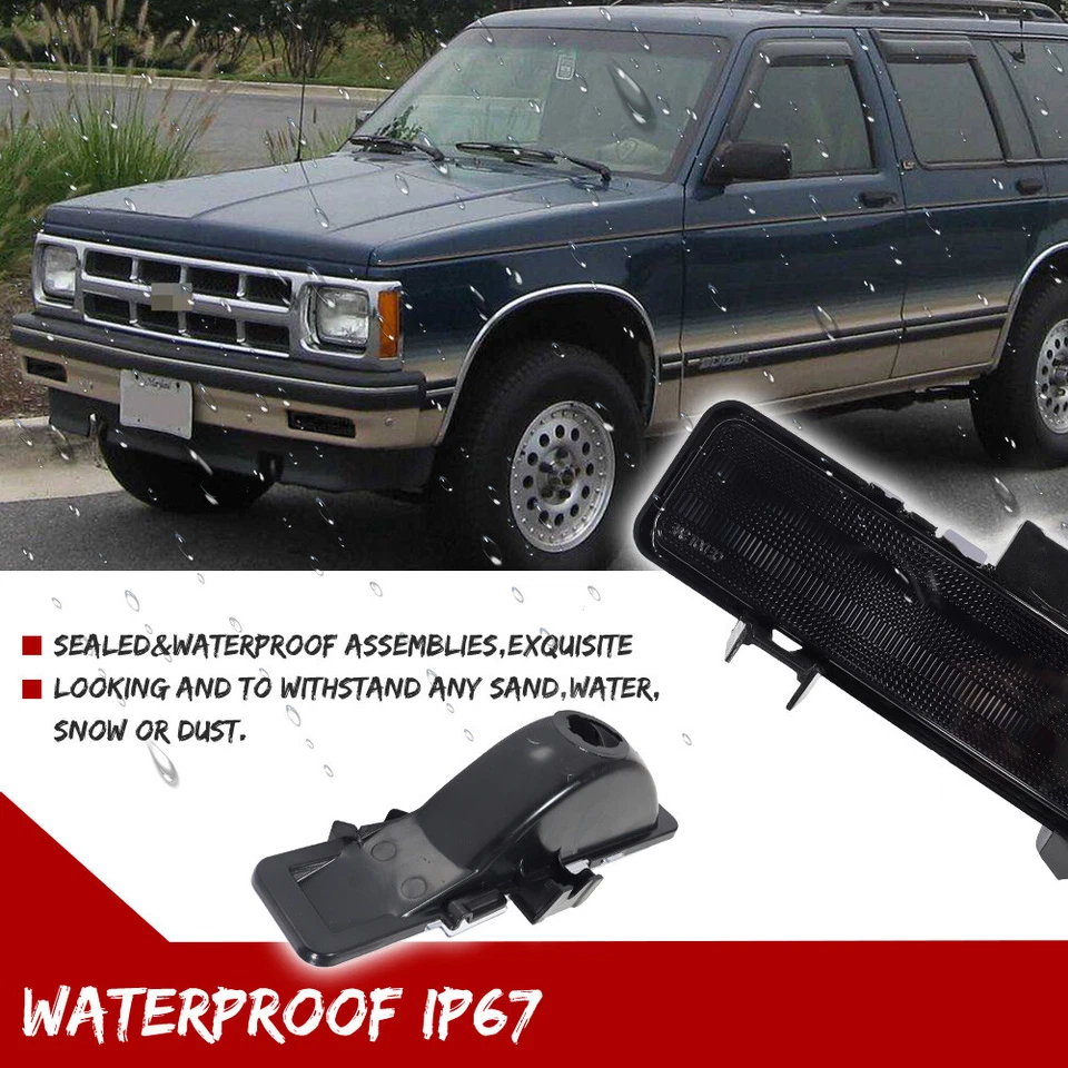 Smoke Turn Signal Light For 1982-1993 Chevy S10 1983-1994 S10 Blazer RH + LH Set - Image 4 of 4