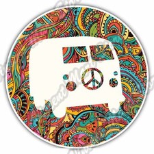 Hippie Bus Van Symbol Peace Sign Love Car Bumper Window Vinyl Sticker Decal 4.6"