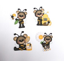 Bee Bears  Cardstock Pre colored images Scrapbooking or Card Making