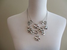 CHICO'S TRIPLE LAYERED NECKLACE WITH SILVER DISCS