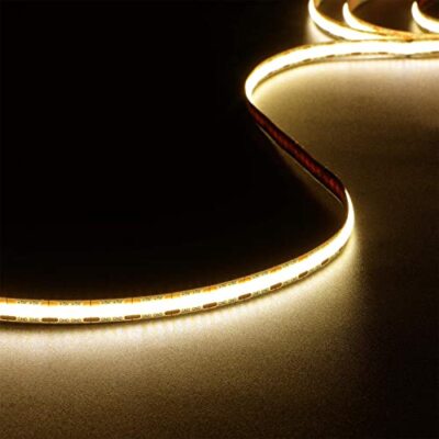  5V USB LED Light Strip 4.9ft, 480LEDs Warm White Dotless COB String, Flexible 