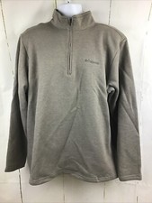 Columbia Men  s Gray Knit Embroidered Logo 1/4 Zip Long Sleeve Pullover Sz. XL