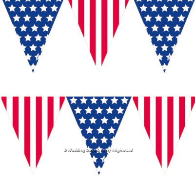 12ft Usa American Flag Pennant Banner Bunting Party Decorations