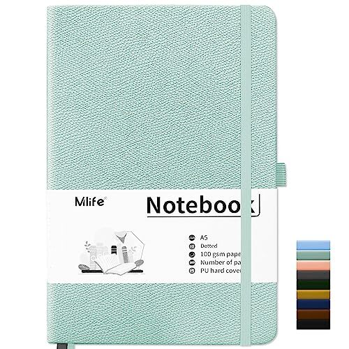 Notebook A5,Dotted Journal Book With 200 Pages,Premium DOTTED Blue-Green