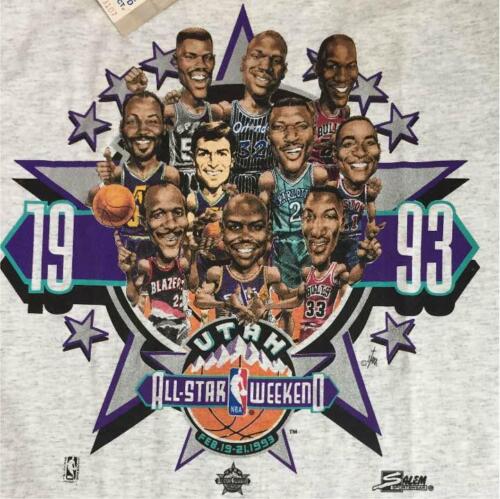 Vintage SALEM 1993 NBA All Star Game T-shirt Short Sleeve Tee From US Rare