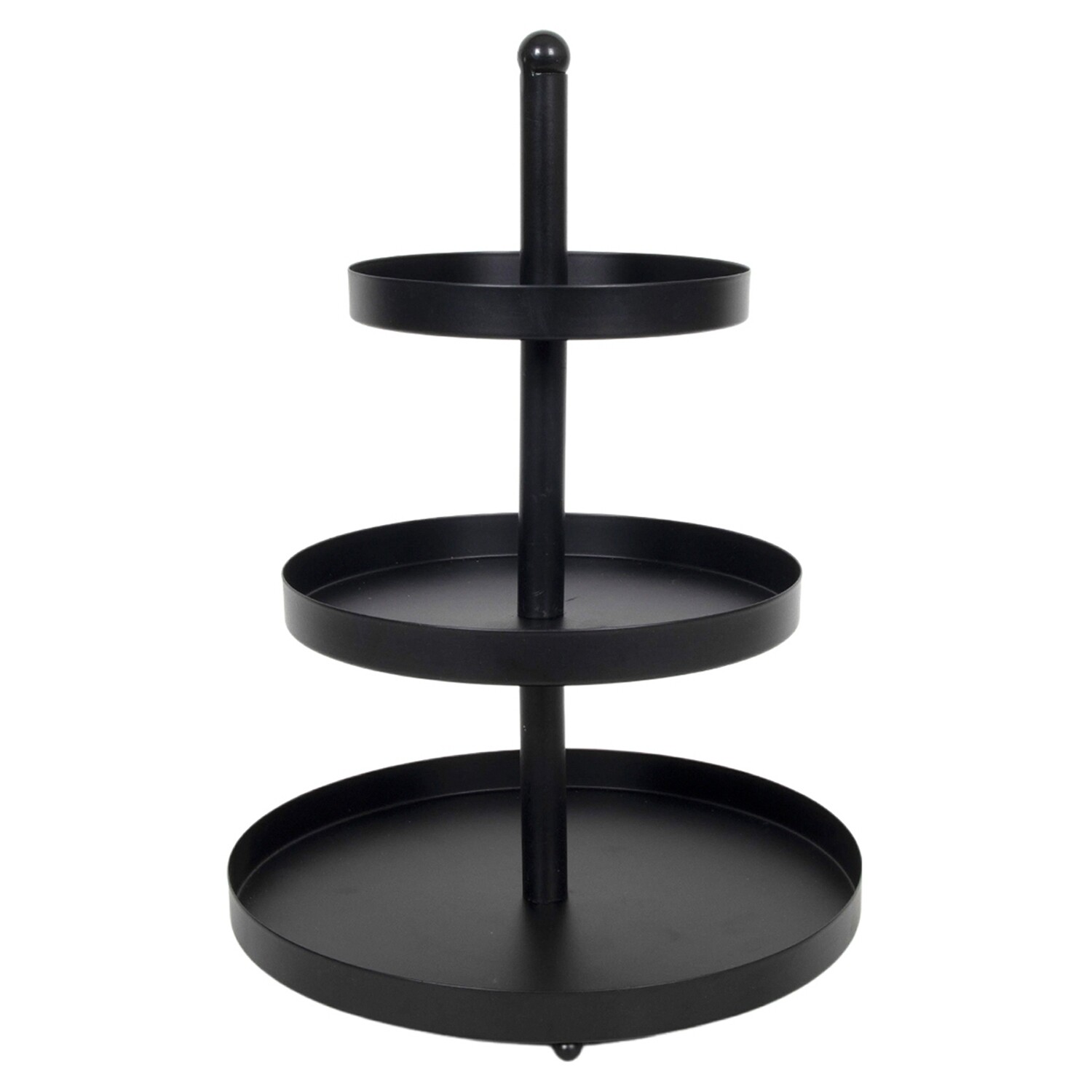 Etagere mit 3 Etagen Servierteller Metall Schwarz 25 x 35 cm