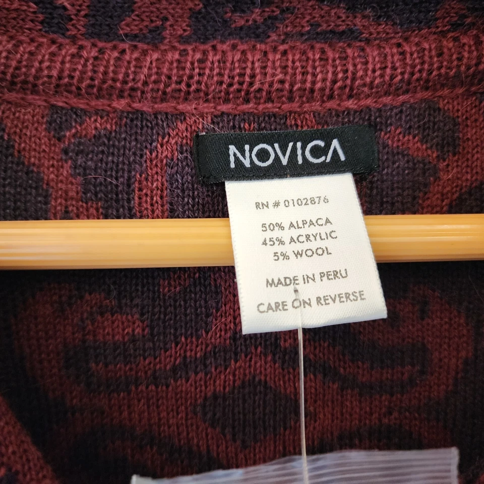 Cárdigan Novic Cabo Ruana Bufanda Flor Silvestre Peruana Alpaca Mezcla Lana OS NUEVO SIN ETIQUETAS Foto 4 de 4