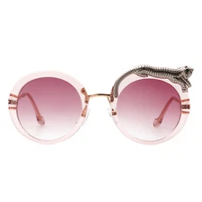 Women Circle Oversize Fashion Round Sunglasses W/ Leopard Design