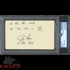 James Jim Irwin signed 3x5 Cut PSA DNA Slab Auto Apollo 15 Space Astronaut C4313