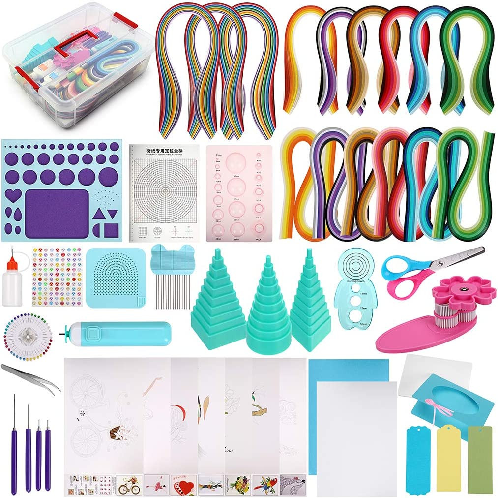 YURROAD Papieren quilling kits voor beginners en volwassenen met 900 stroken 36 kleuren 3mm quilling papier strips set en quilling gereedschap quilling sjabloon board quilling kam curling coach sleuf