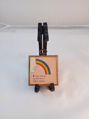 Vintage - It Takes Both Rain And Sunshine To Make Rainbow Wooden Sign Colorful