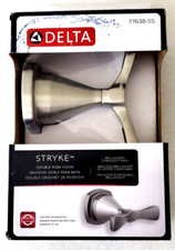 Delta Stryke Double Robe Hook Stainless Steel Finish 77638-SS NIB