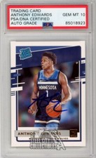 Anthony Edwards 2020-21 Panini Donruss Autograph Rookie Card #201 PSA/DNA 10